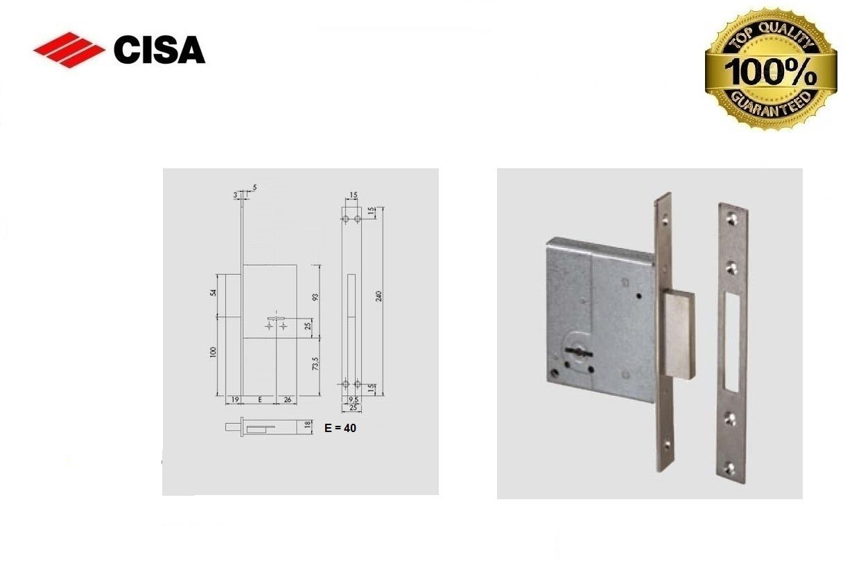 Serratura Cisa 57220-40 ottonata 