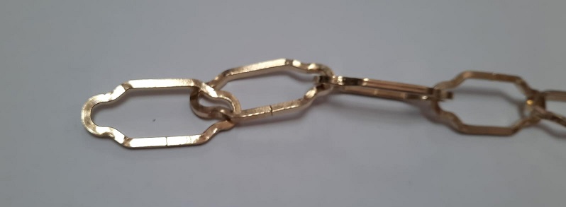 Catena per lampadario SAGOMATA ottone lucido da MT 1  