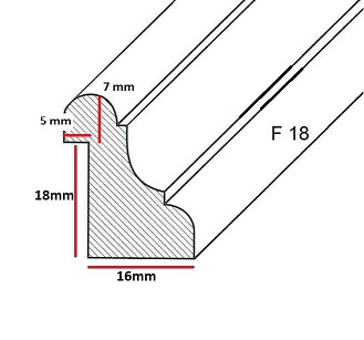 Fermavetro legno sagoma F18 legno grezzo