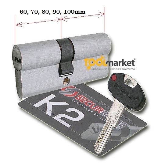 Cilindro K2 cilindri europeo Securemme serratura chiavi antitrapano 35x35mm 