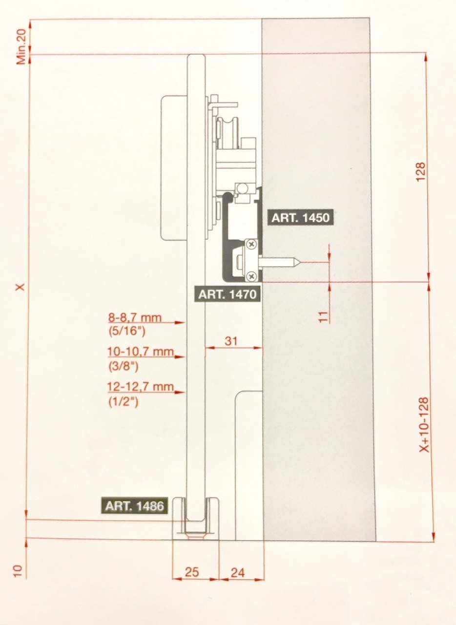 Kit per porta scorrevole  in vetro Diva Air FLUID Terno