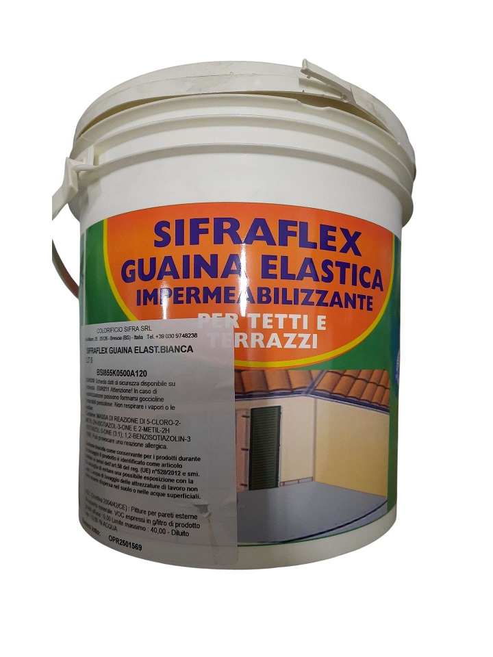 Guaina elastica impermeabilizzante lt 5 colore bianco SIFRAFLEX