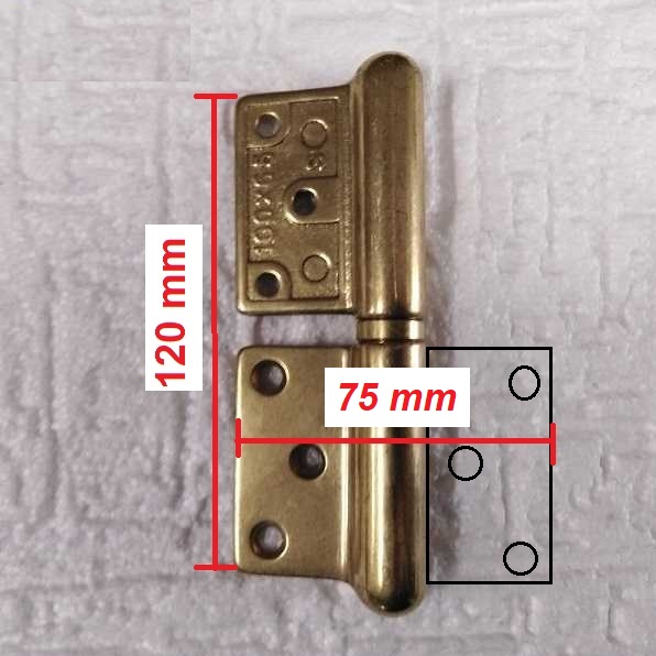 Cerniera grossezza in ottone opaco ds-sx 120x75