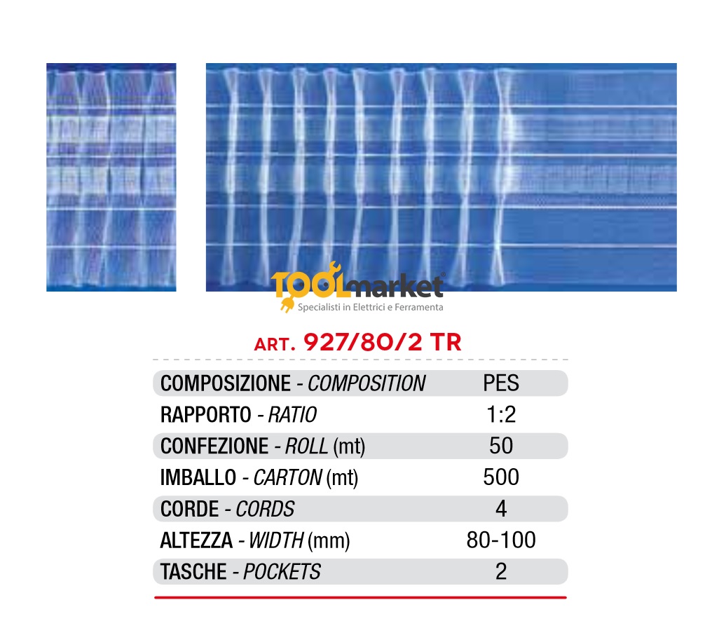 Arricciatende 80mm normale trasparente