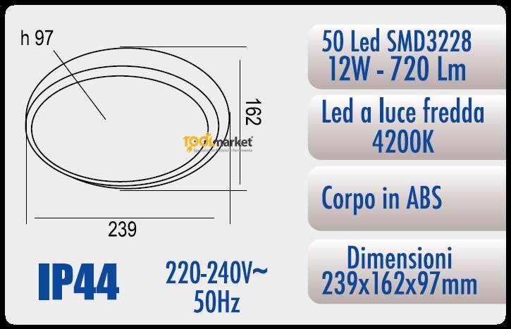 Plafoniera LED ovale 400746