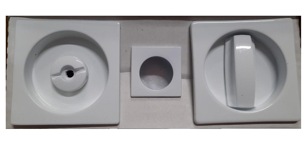 Kit maniglie quadre e serratura per porte scorrevoli