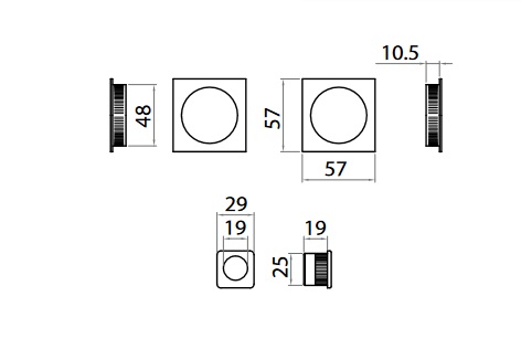 Kit maniglie quadre cromosat Ghidini 
