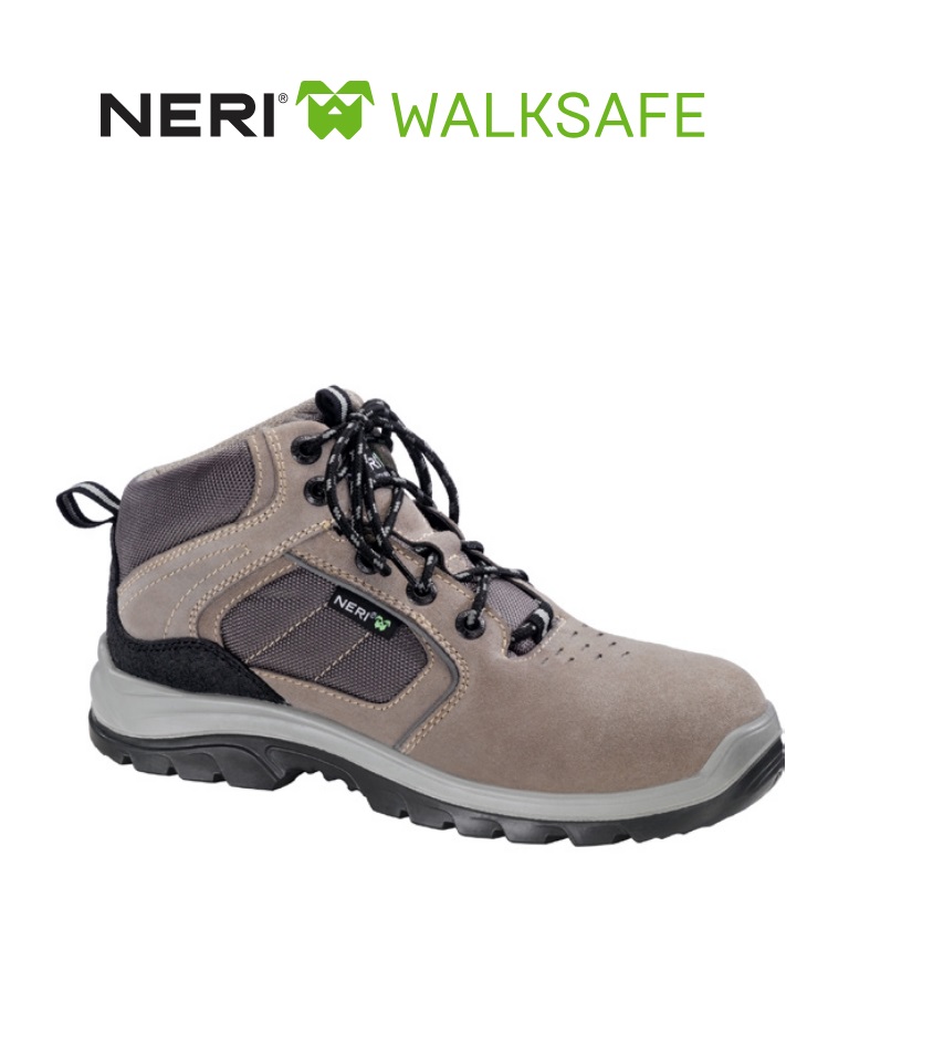 Scarpa antinfortunistica  alta scamosciata beige -Neri -