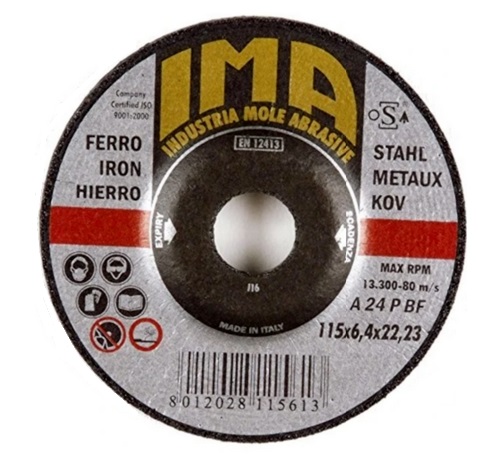 MOLA DISCO ABRASIVA PER FERRO CENTRO DEPRESSO 115x3,2 115 TAGLIO GRINDING  ld mf : : Commercio, Industria e Scienza