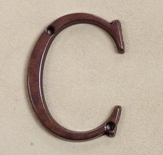 Numero civico ottone anticato