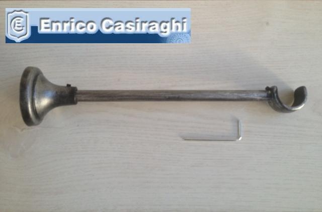 Supporto cm22 Nero-argento per bastoni tende da 22 mm