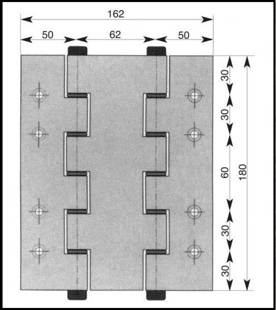 Cerniera a molla doppia azione ALLUMINIO H180