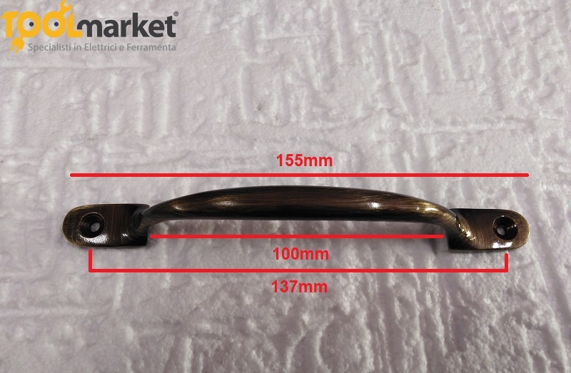 Maniglia a ponte da 155 mm bronzata Cottali