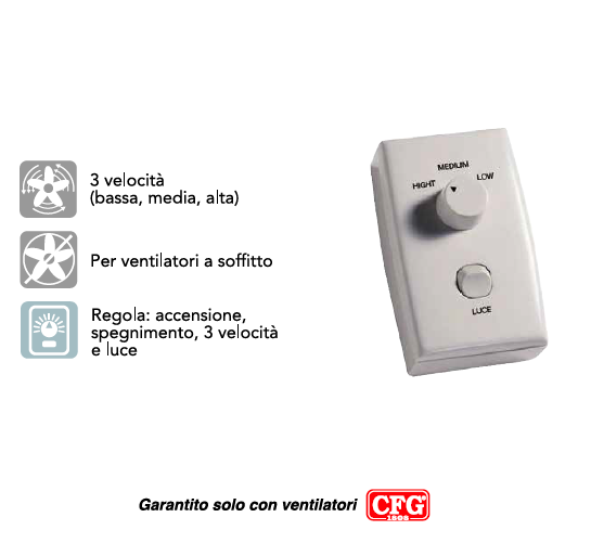 Kit variatore da parete per ventilatori a soffitto CFG