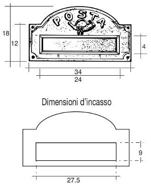Bucalettere A3 in ottone brunito Alubox