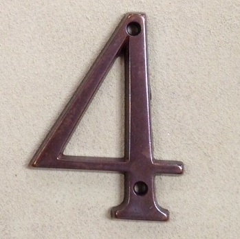 Numero civico ottone anticato