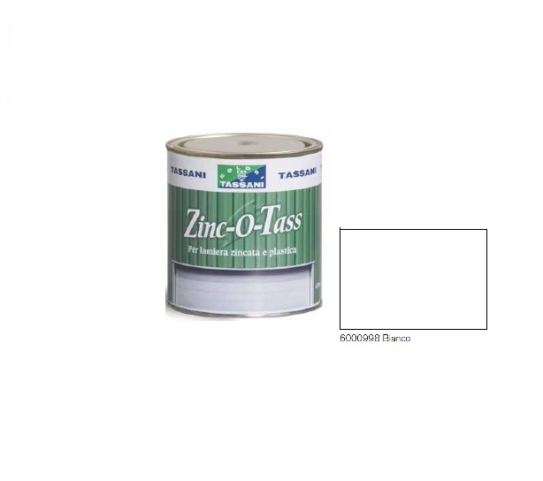 Zinco o tas BIANCO smalto per lamiera zincata e plastica Tassani 