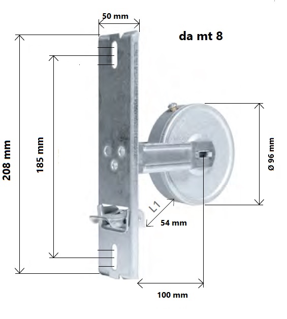 Avvolgitore a molla per tapparelle 1685 per metri 8 senza placca   