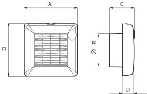 Aspiratore bagno con retroilluminazione LED e timer 150 mm / 6 - BFS1