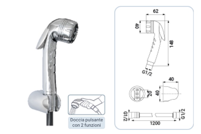 Doccetta con supporto fisso Jenny idrobric