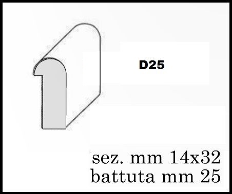 Fermavetro legno sagoma D25