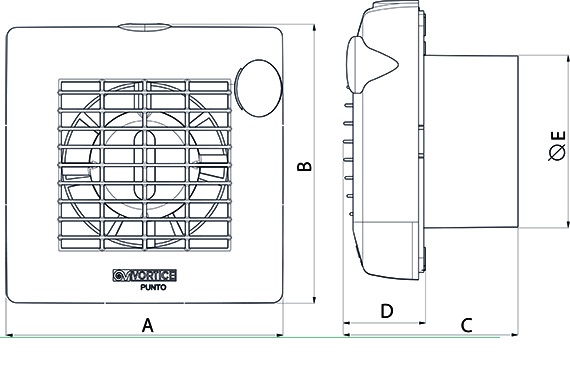 Aspiratore da parete M120/5 Vortice