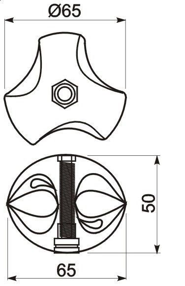 Giunto per arredo a sfera 3 vie per  tubo 25 mm- GTV