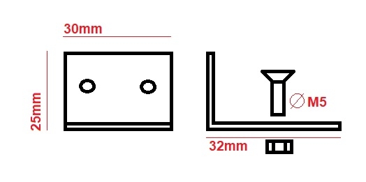 Supporto parete per binari porte leggero