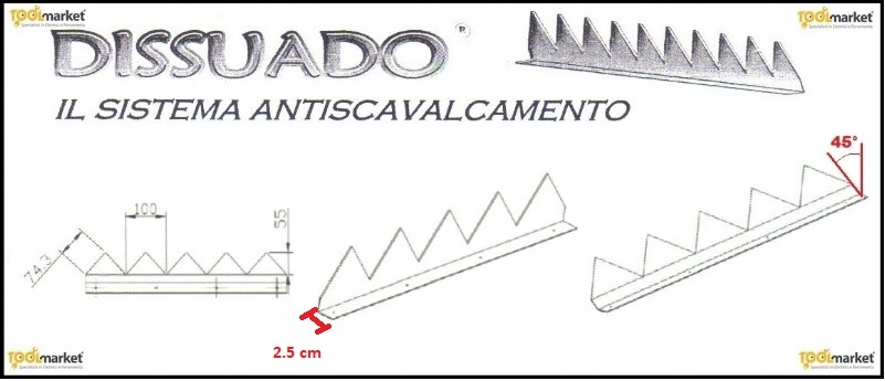 Dissuasore antiscavalcamento confezione 10mt