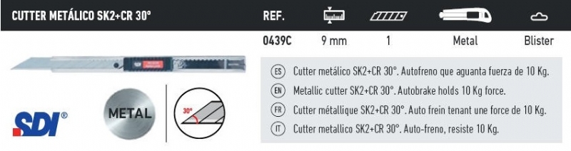 Coltello cutter 9mm INOX valex