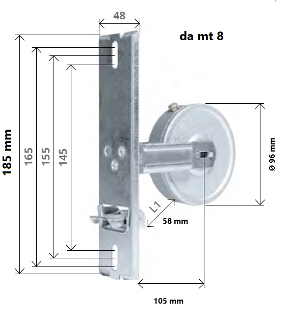 Avvolgitore a molla per tapparelle 1610 per metri 8 senza placca 