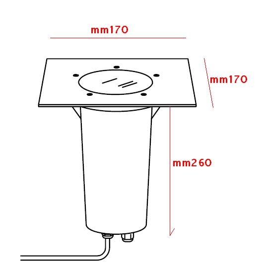 Faro incasso carrabile RIGA3 quadro Inox basso consumo 