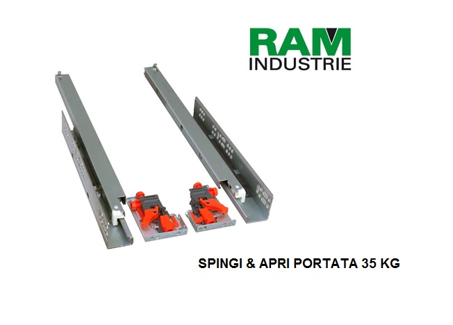 Guide cassetti a scomparsa Push Q53 premi apri soft ad estrazione totale  Ram Industrie
