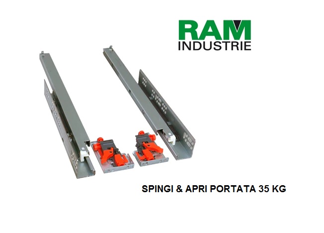 Guide ad estrazione totale push e chiusura ammortizzata Q53 Ram Industrie