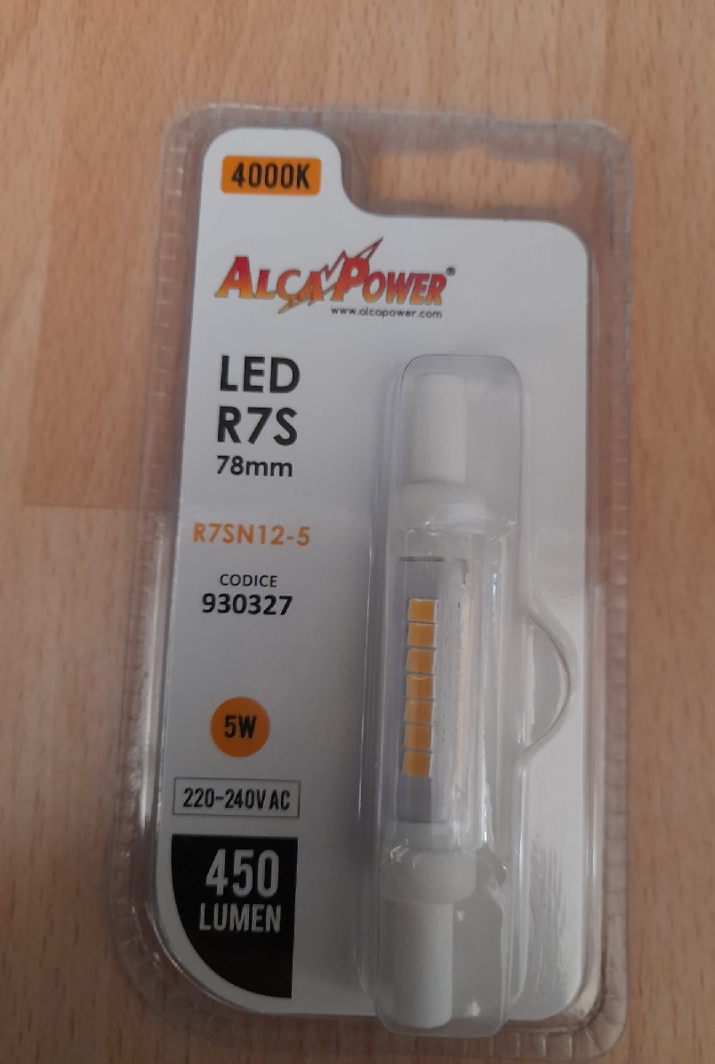 Lampada led lineare R7S 5 W 78 mm luca calda
