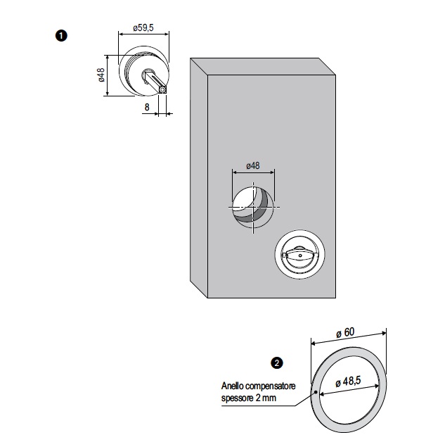 Maniglia per porta a libro Duetto quadro B029000632