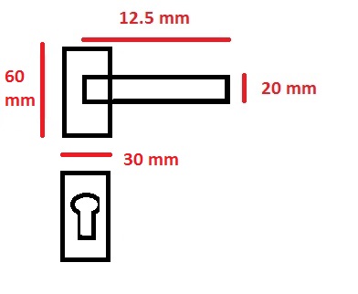 Maniglia GM 11 per porta Ghidini cromo satinata