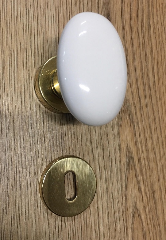 Pomolo porcellana ovale girevole coppia