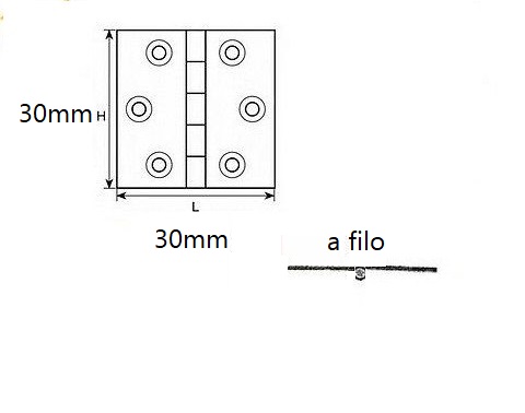 Cerniera in ottone fresato bronzato a libro