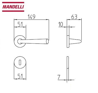 Maniglia per porta S81 oro MANDELLI