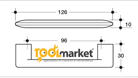 maniglia plastica 323 da mm96