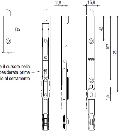 Terminale superiore A5019302DX per ante a bandiera Artech