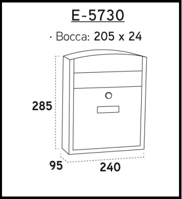 Cassetta postale acciaio nera Compact E-5734