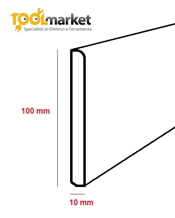 Battiscopa legno 100mm asta da 240 cm