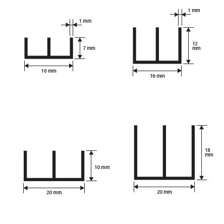 Profilo alluminio U doppia Anodizzato argento