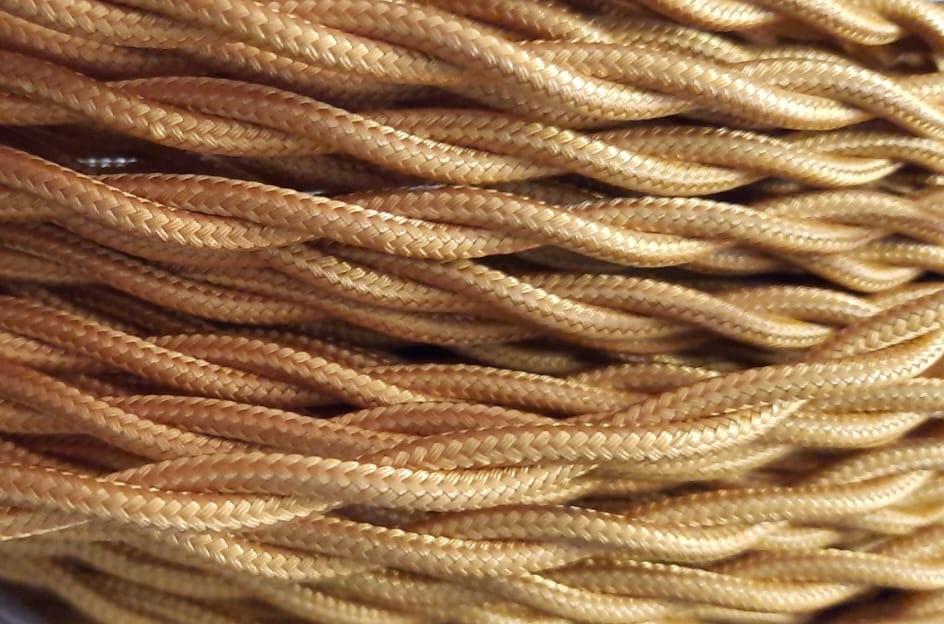 Cavo treccia telato 2 x 0,75 color ORO elettrico