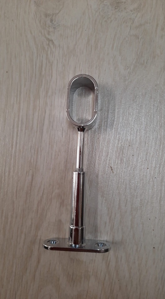 Reggitubo per tubo ovale 30x15 passante cromo registrabile