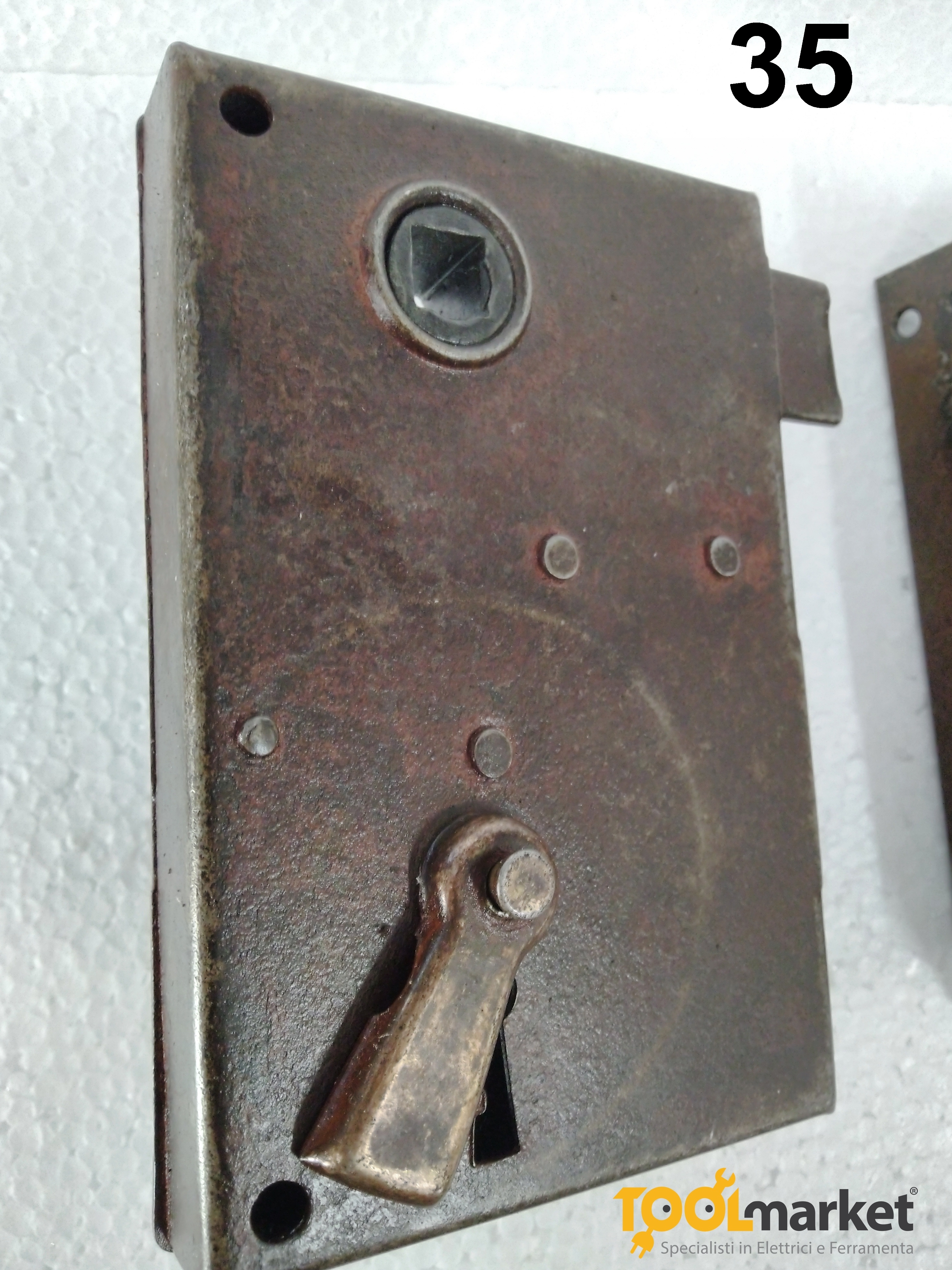 Serratura redosso in ferro vecchio con chiave - METAL STYLE