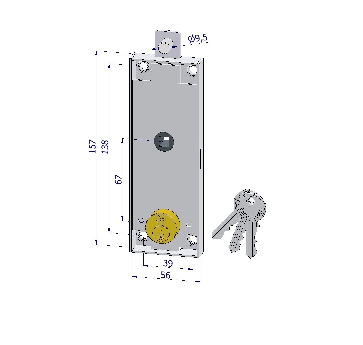 Serratura per basculanti Securemme 2290XZB2008XX3