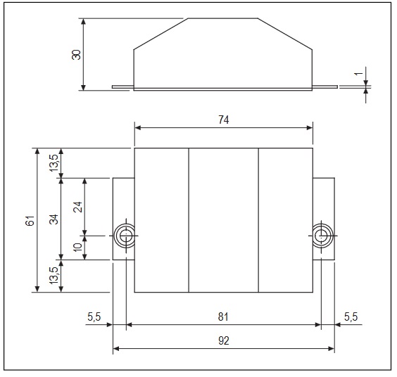 Tampone termico superiore per guida alta alzante , spessore anta 68 mm G007280015/30 - AGB 